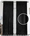 Produktbild: BEAUTEX Samt Vorhang Kräuselband U-Band Gardine Velvet abdunkelnd und Blickdicht, 140x145 cm (Breite 140 cm, Höhe 145 cm, Schwarz)