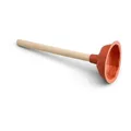 Produktbild: Pumpfix Ausgußsauger groß 14cm mit Holzstiel l=36cm - Pümpel Abflußreiniger
