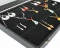 Produktbild: Schmuckkasten Schmucklade Schaukasten Schmuckdisplay mit Glasdeckel schwarz (für Ohrringe Anhänger)
