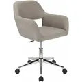 Produktbild: Jill Drehstuhl höhenverstellbar mit Armlehnen und Rollen Stoff-Bezug Grau - Svita