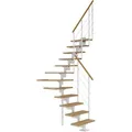 Produktbild: Dolle Mittelholmtreppe Boston 1/4gew. Stufen Eiche Metall Weiß FSC®