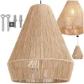 Produktbild: tectake® Hängelampe im Boho-Stil, Deckenleuchte mit Vintage Lampenschirm, Ø 40,5 cm, Wohnzimmerlampe mit E27 Fassung, Schlafzimmerlampe, Pendelleuchte Esstisch, Deckenlampe Wohnzimmer aus Jute