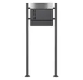 Produktbild: ML-DESIGN Standbriefkasten Briefkasten Postkasten mit Zeitungsfach, inkl. Standfuß, Briefkastenanlage mit Ständer Anthrazit 120cm Mailbox mit Pfosten