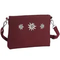 Produktbild: dressforfun Dirndl Tasche, Handtasche Damen mittelgroß, Trachten Mode, Trachtentasche Wildlederoptik, Edelweiß, Damen Tasche, Umhängetasche, Oktoberfest Accessoires, Damen-Schultertaschen - rot