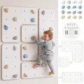 Produktbild: MAMOI® Indoor-Kletterwand mit Griffen, Moderne Kletterwand für das Zimmer, weiße Holzwerkstoffplatte, Kletterset zur Montage