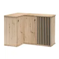 Produktbild: Lomadox Wohnzimmer Eckkommode Kommode Sideboard Eiche mit schwarz