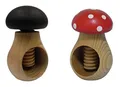 Produktbild: 2 Nussknacker Set Dunkelbraun und Toadstool Nussknacker aus natürlichem Buche...