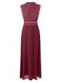 Produktbild: APART Fashion Damen ärmelloses Spitzenabendkleid, hochgeschlossene Maxikleid, transparenter Rücken, gewellter Taillendetail, ausgestellter Chiffonrock, Elegantes formelles Partykleid
