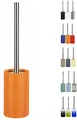 Produktbild: Spirella Tube WC Bürste Toilettenbürste Klobürste WC Garnitur aus Porzellan Orange