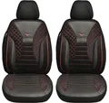 Produktbild: BREMER SITZBEZÜGE Autositzbezug für Mercedes GLC X253 C253 Bj ab 2015 (PS802), Set, Schonbezüge Sitzbezüge Fahrer und Beifahrer, in Schwarz/Rote Naht