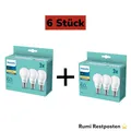 Produktbild: 6er-Set Philips LED Birne E27 8W  806Lm 2700K warmweiss wie 60W
