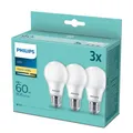 Produktbild: 3er-Sparpack PHILIPS E27 LED Glühbirnenform matt gefrostet 9W wie 60W warmweiss
