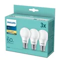 Produktbild: Philips LED-Leuchtmittel 3 Stück, E27, 230 V AC, 8 W (entspricht 60 W), 806 lm
