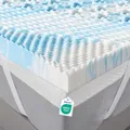 Produktbild: WENTA Topper 5-Zonen Gel-Memory-Foam Matratzentopper 90X200 cm, Höhe 5cm, Atmungsaktive, hochdichte Auflage, inklusive abnehmbarem und weichem Bezug