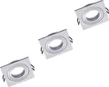 Produktbild: 3er Set Oktaplex Einbaustrahler schwenkbar Ø 80mm Aluminium Lyon eckig GU10 LED-Modul kompatibel