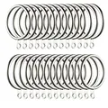 Produktbild: Kinsinder 60 Stücke Metall Gardinenringe Vorhangringe, 38mm Innendurchmesser Vorhang Hängend Ringe für Gardinenstangen für Fenster Tür Duschvorhang (Silber)