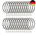 Produktbild: Kinsinder 60PCS Metall Silber Vorhangringe Vorhang Hängeringe mit festem Auge