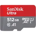 Produktbild: Sandisk Ultra microSDXC 512 GB - Speicherkarte - inkl. Adapter - UHS-I -rot/grau