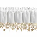 Produktbild: Scheibengardine Bistrogardine Weihnachtsvorhang 30x150 cm weiß gold Sternen Deko