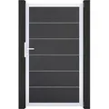 Produktbild: GroJa BasicLine PVC Stecksystem Premium Universal Einzeltor mit Alurahmen anthrazitgrau - Weiß/Grau