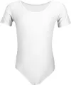 Produktbild: Aquarti Mädchen Kurzarm Ballettanzug Einfarbig, Farbe: Weiß, Größe: 146
