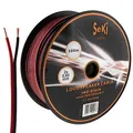 Produktbild: SeKi Lautsprecherkabel Rot/Schwarz 2x 0,50mm² – 100 Meter Spule | CCA-Kupfer Boxenkabel für klaren Sound bei HiFi, Heimkino und Car-HiFi mit Polaritätskennzeichnung