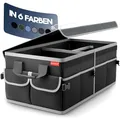 Produktbild: HELDENWERK Premium Kofferraum-Organizer mit Deckel stabil & rutschfest - Faltbare Auto Kofferraumtasche groß mit doppelten Böden - Kofferraumbox, Kofferraumorganizer Box