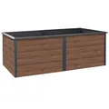 Produktbild: Zelsius Hochbeet für Garten, Terrasse oder Balkon Anthrazit RAL 7016 | 200 x 100 x 77 cm, Walnuss Holzoptik | Gemüsebeet, Blumenbeet, Pflanzbeet, Pflanzkasten, Blumenkasten, Gartenbeet