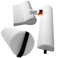 Produktbild: Promafit Massagezubehör Set 3 bestehend aus 1x Vollrolle Knierolle mit Griff 1x Lagerungsrolle Halbrolle und 1x Nackenkissen Kopfstütze für die Massageliege wasserabweisend (Weiß)