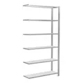 Produktbild: Schulte Anbauregal Büro-Steckregal MULTIplus85 2000 x 1000 x 300 mm 6 Fachböden Kreuzstrebe RAL 7035 lichtgrau mit Anschlagleiste