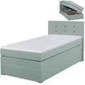 Produktbild: Boxspringbett - mint - H3 - 90x200 cm Doppelbett Polsterbett Gästebett Hotelbett