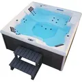 Produktbild: Outdoor Whirlpool Mit Treppe Und Thermoabdeckung Stream Big - 207 X 207 Cm Für 5 Personen Ausstattung: Mit Treppe Und Thermoabdeckung Außen-whirlpool Outdoorpool 34 Massagedüsen - Home Deluxe