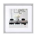 Produktbild: walther design Bilderrahmen silber 30 x 30 cm mit Passepartout, Steel Style Kunststoffrahmen ES330S