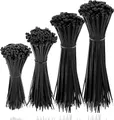 Produktbild: 500x Kabelbinder cable ties schwarz Set - kurz & lang - reißfest & UV beständig - diverse Längen - für Handwerk & Haushalt