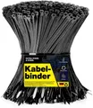 Produktbild: toolmate® Kabelbinder 500x schwarz Set kurz lang - Werkzeugkoffer Werkzeugwagen Werkzeugset (500-St., Kabelbinder in vier verschiedenen Größen) Div. Längen