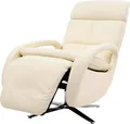 Produktbild: Relaxsessel MCW-L11, Design Fernsehsessel TV-Sessel Liegesessel, Liegefunktion drehbar, Voll-Leder creme-weiß
