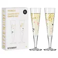 Produktbild: RITZENHOFF 6031004 Champagnerglas 200 ml - Serie Goldnacht Duett 2023, 2x Designerstück mit Echt-Gold - Made in Germany