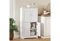 Produktbild: HOMCOM Mehrzweckschrank Küchenbuffet Buffetschrank verstellbare Böden gewölbte Türen (Hochschrank, 1-St., Küchenschrank) für Wohnzimmer, Weiß, 60 x 30 x 110 cm