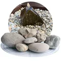 Produktbild: Schicker Mineral Isarkies Zierkies bunt 32-60 mm 25 kg, natürlich gerundeter Flusskies, witterungsbeständig, Gartengestaltung