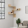 Produktbild: Decortie - Luksa Eckwandregal Modernes Bücherregal Display Eiche b 60cm Medium - Oak