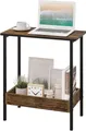 Produktbild: Woltu Beistelltisch (1-St), mit 2 Ablagen, Couchtisch mit Stauraum 50x55x25cm