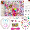 Produktbild: Perlen zum auffädeln Kinder Schmuck Schnurset, DIY Freundschaftsarmbänder H