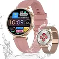 Produktbild: Damen's IP68 Wasserdicht Telefonfunktion Fitness-Tracker Elegant 1,32 Zoll Smartwatch mit AMOLED HD-Touchscreen mit SPO2, Herzfrequenz Fitness uhr - Gold