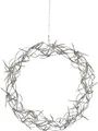 Produktbild: Star Trading Curly LED Wreath Window Light Christmas Warm White Made of Wire and Plastic in Silver Transparent with Cable Diameter 30 cm