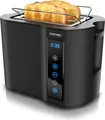 Produktbild: Arendo Toaster Kurzschlitz, Brötchenaufsatz, Wärmeisoliertes Gehäuse, Display, Touch