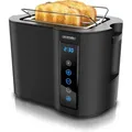 Produktbild: Toaster Kurzschlitz, Brötchenaufsatz, Wärmeisoliertes Gehäuse, Display, Touch - Arendo