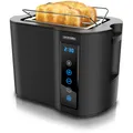 Produktbild: Arendo EL Toaster 2 Scheiben Touchpanel 800W LED Display Edelstahl Schwarz NEU