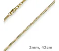 Produktbild: Schmuck Krone Goldkette 2mm Panzerkette, 585 Gelbgold, 42cm, Gold 585