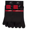 Produktbild: by Riese 2 Paar Zehensocken Baumwolle Zehenstrumpf fünf Zehen Socken schwarz für Damen und Herren (42/46)