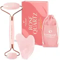 Produktbild: Rosenquarz-Roller und Gua Sha Set - - B-Ware, Originalverpackung